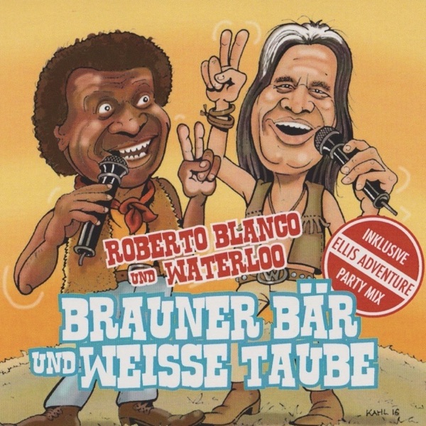 Brauner B&auml;r und weisse Taube